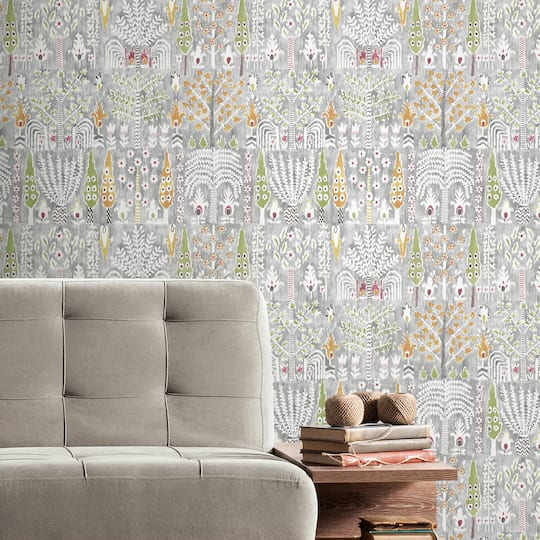 RoomMates Gray Persian Ikat Peel & Stick Wallpaper